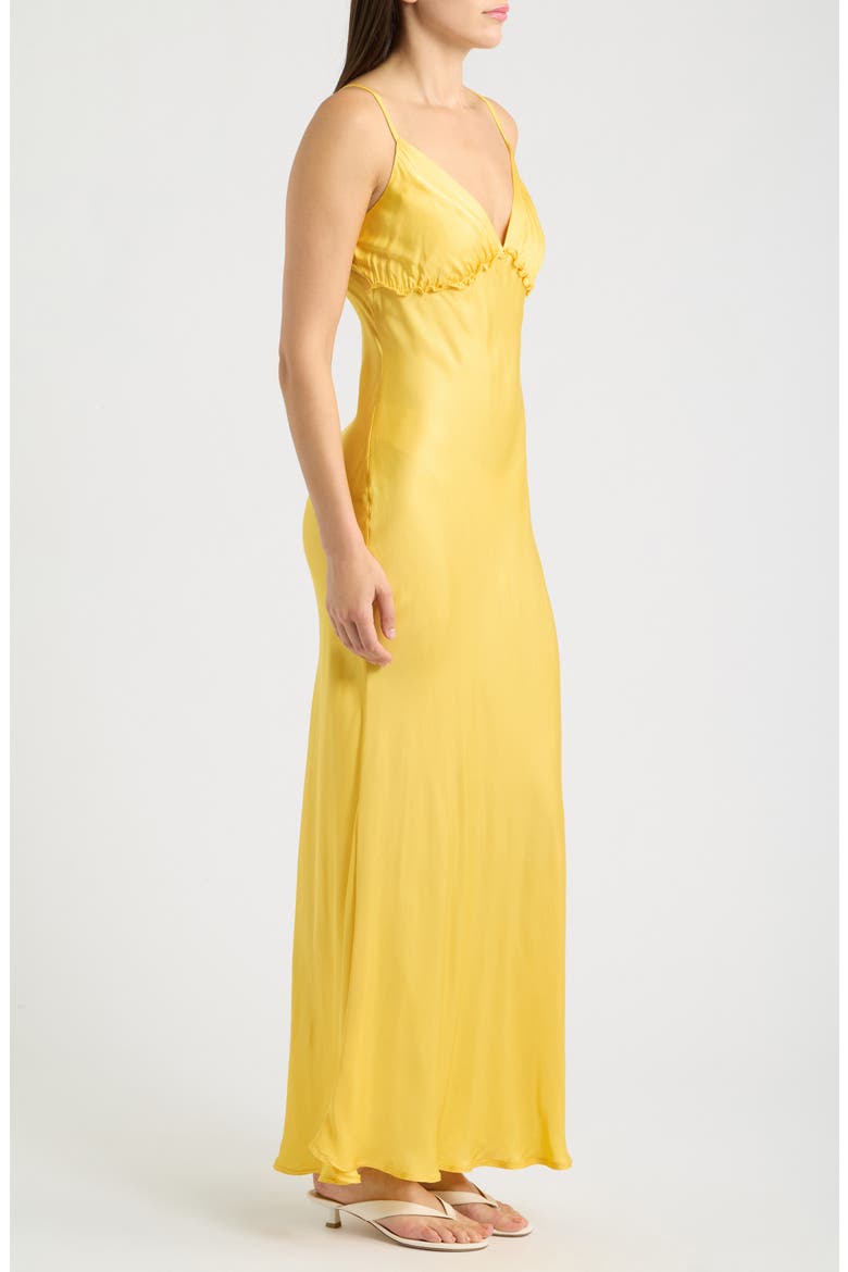 Trevi Sleeveless Satin Maxi Dress, Alternate, color, YELLOW