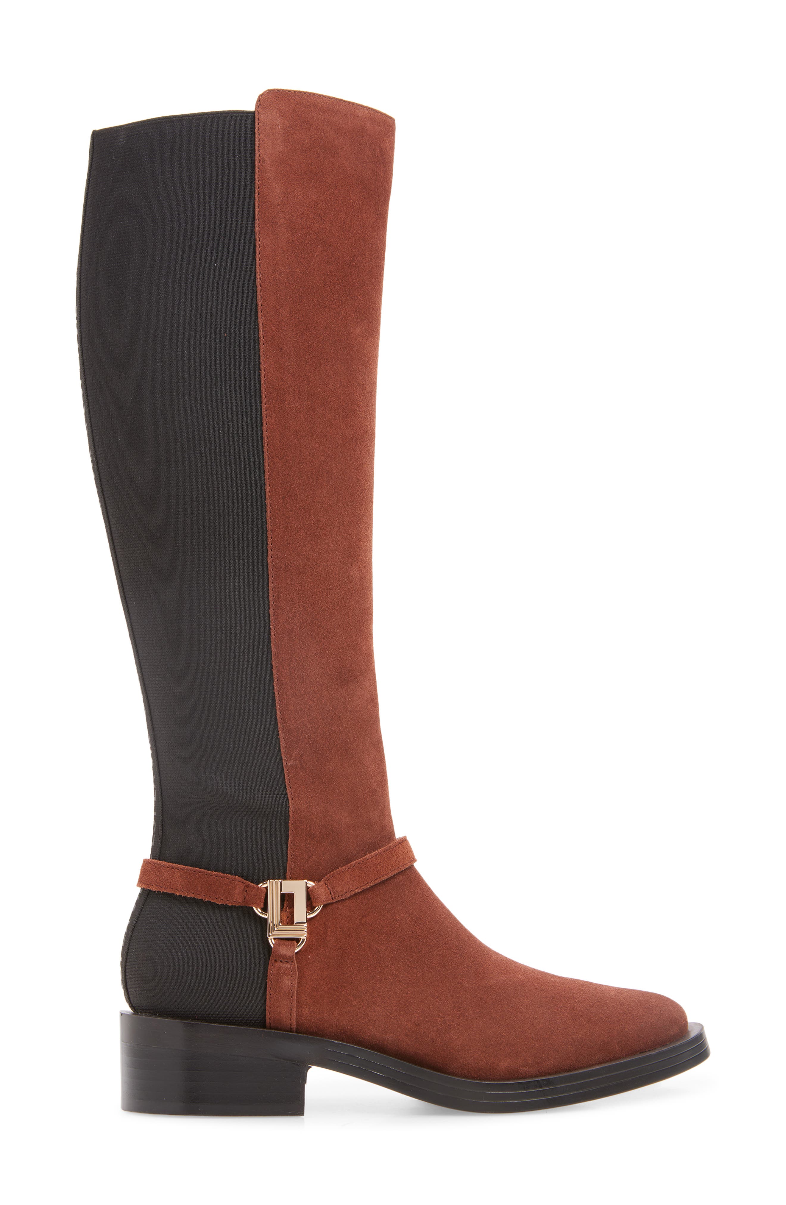 KARL LAGERFELD PARIS Verill Knee High Boot, Alternate, color, Cognac/ Black