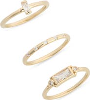 NORDSTROM RACK Set of 3 Cubic Zirconia Stackable Rings