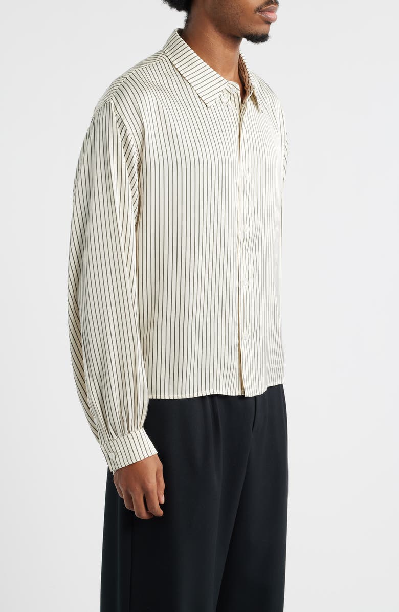 Elwood Executive Stripe Satin Button-Up Shirt, Alternate, color, Quill Stripe