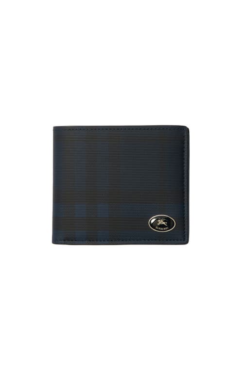 Burberry Check-pattern Equestian Knight Stamp Wallet In Blue