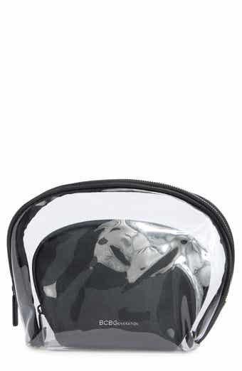 2-Piece Clear Faux Leather Cosmetic Pouch Set