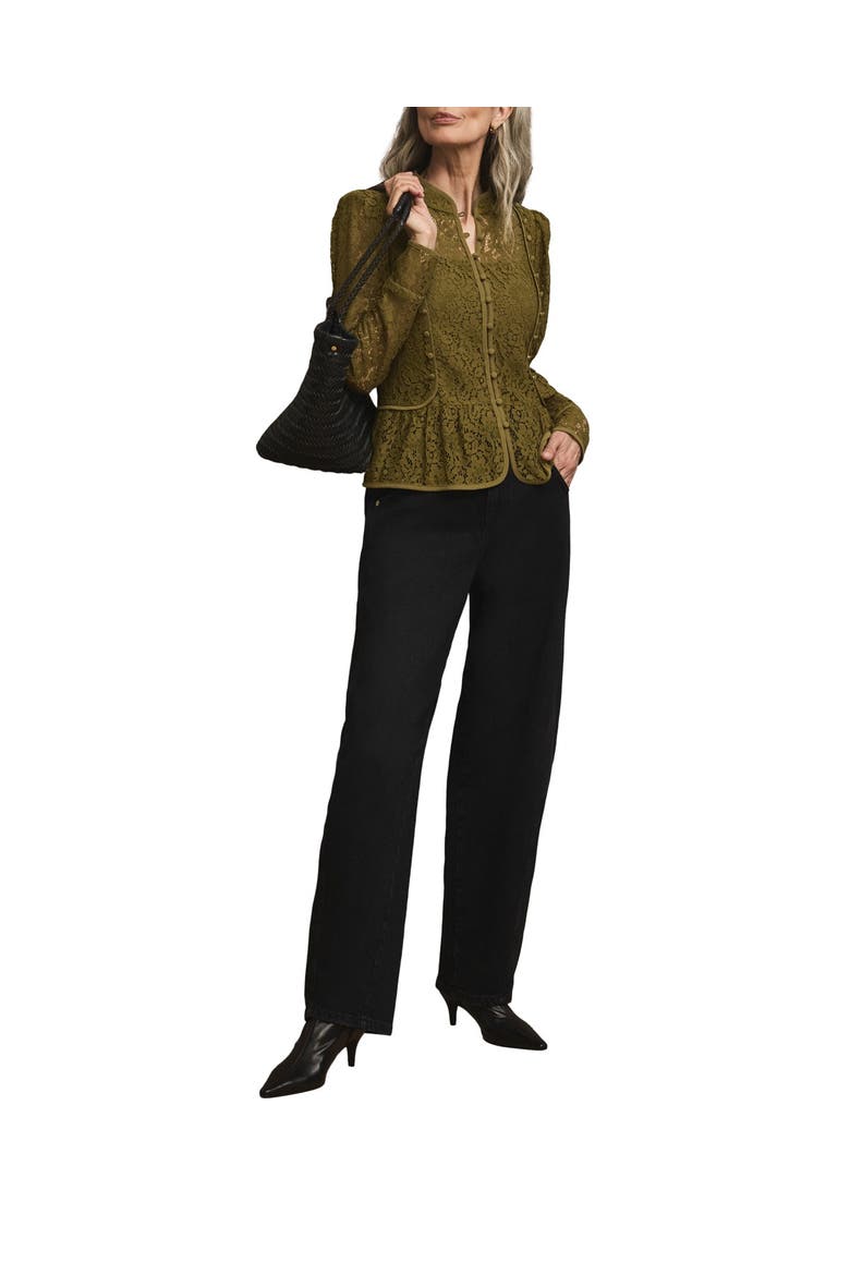 Lace Military Blouse, Main, color, Green