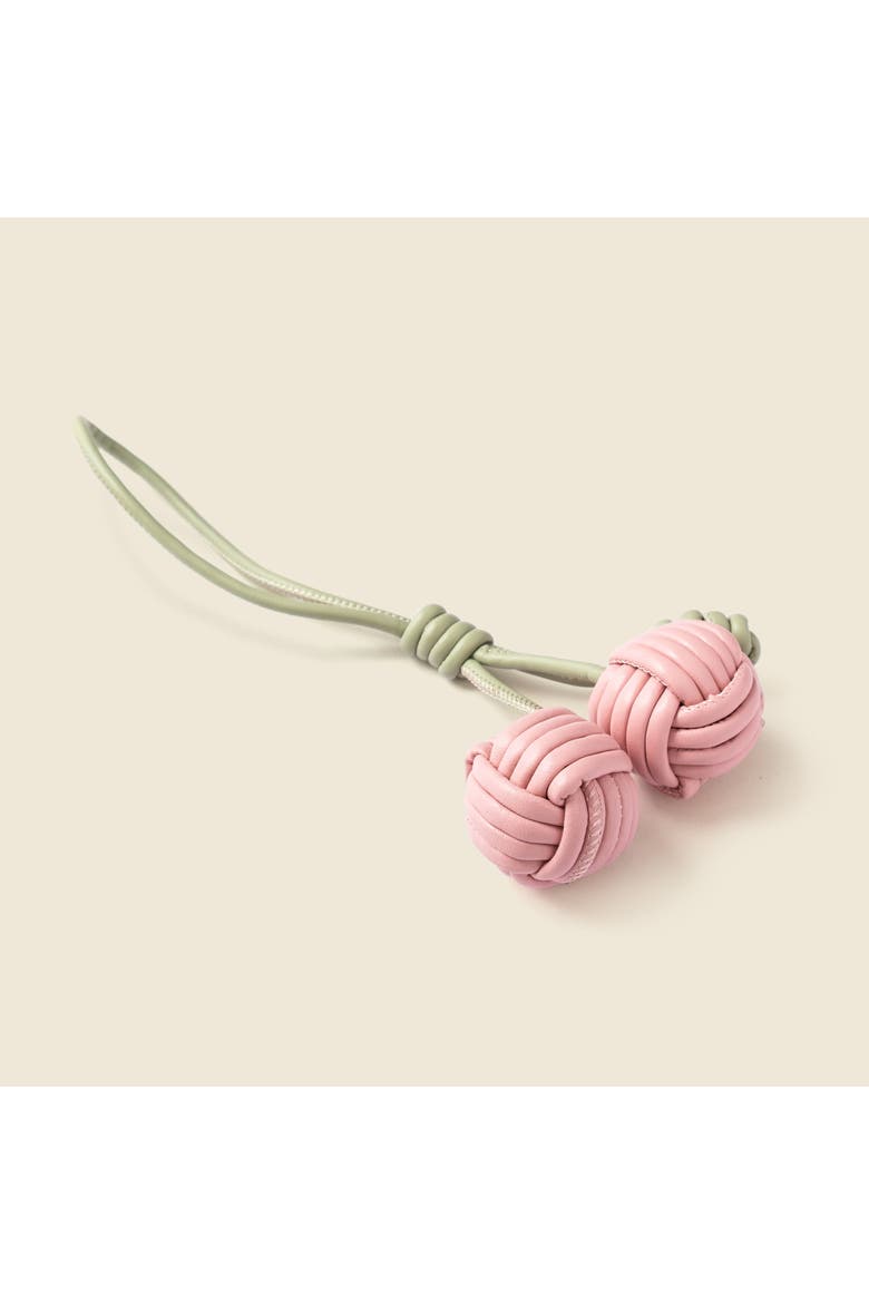 Vegan Leather Tassel Bag Charm, Main, color, Pink & Sage