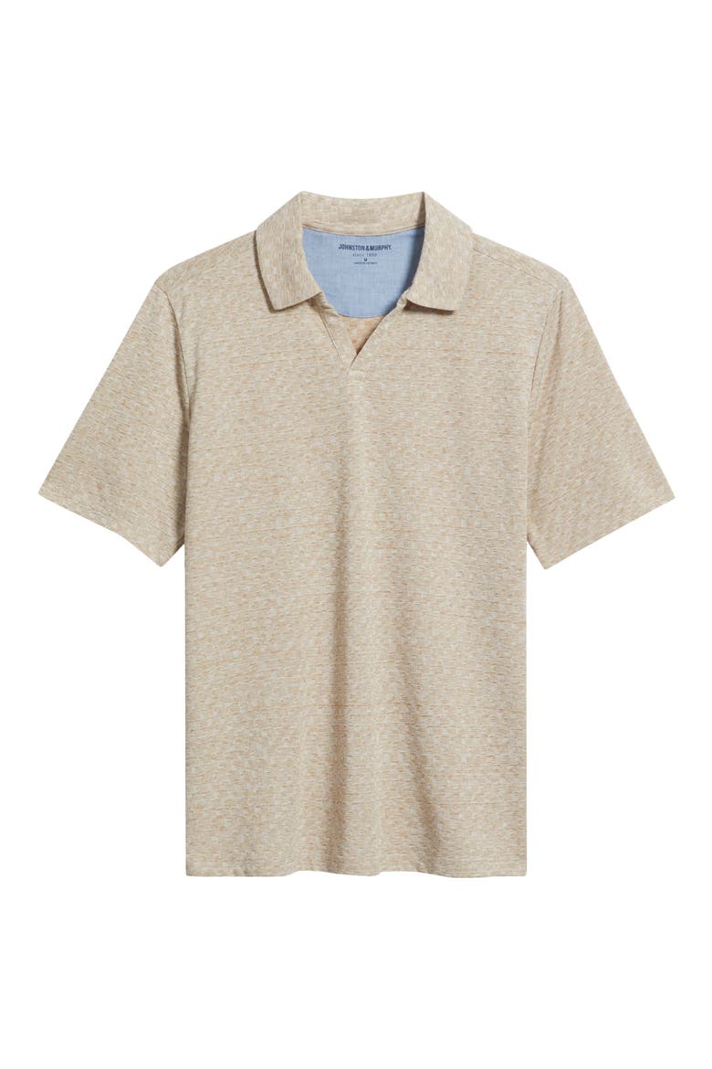 Basketweave Johnny Collar Polo, Alternate, color, TAN