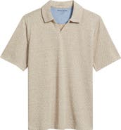Johnston & Murphy Basketweave Johnny Collar Polo