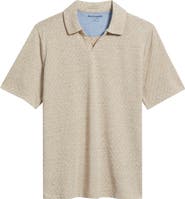 Johnston & Murphy Basketweave Johnny Collar Polo