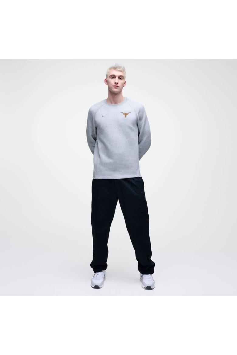 Men's Nike Heather Gray Texas Longhorns Tech Fleece Raglan Sweatshirt, Alternate, color, Heather Gray