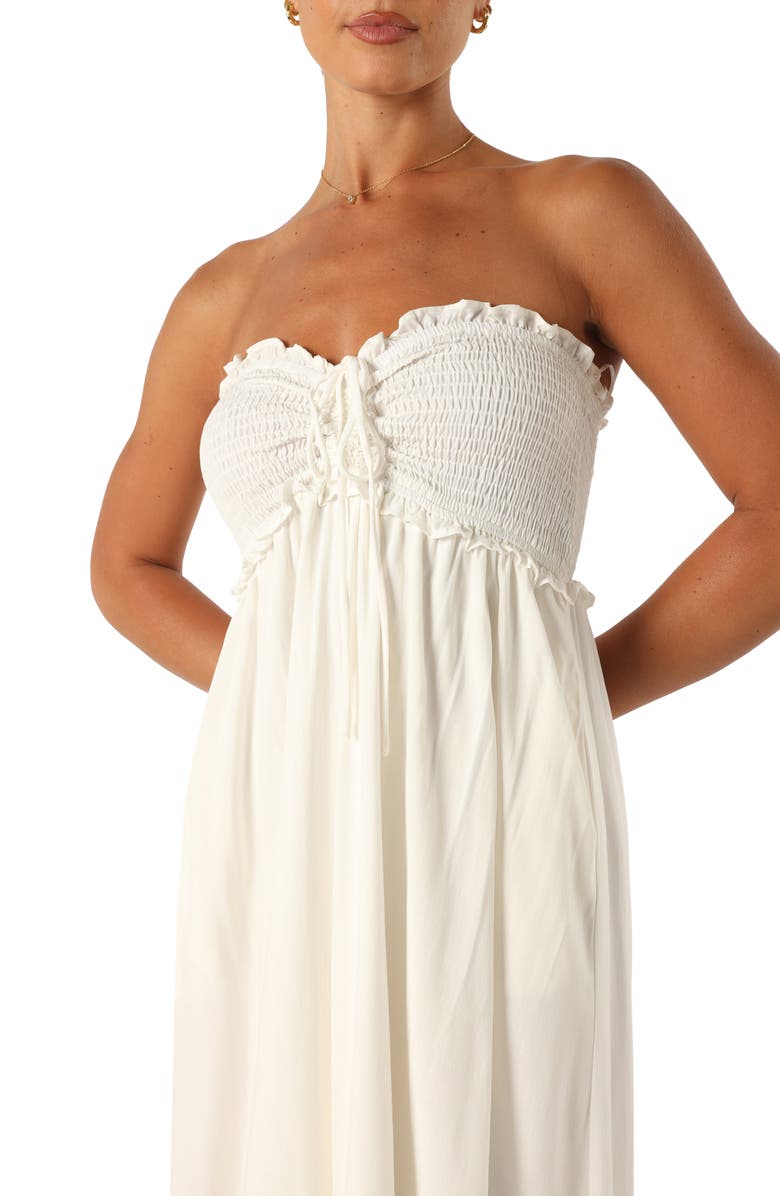 Petal & Pup Dayton Strapless Midi Dress, Alternate, color, White