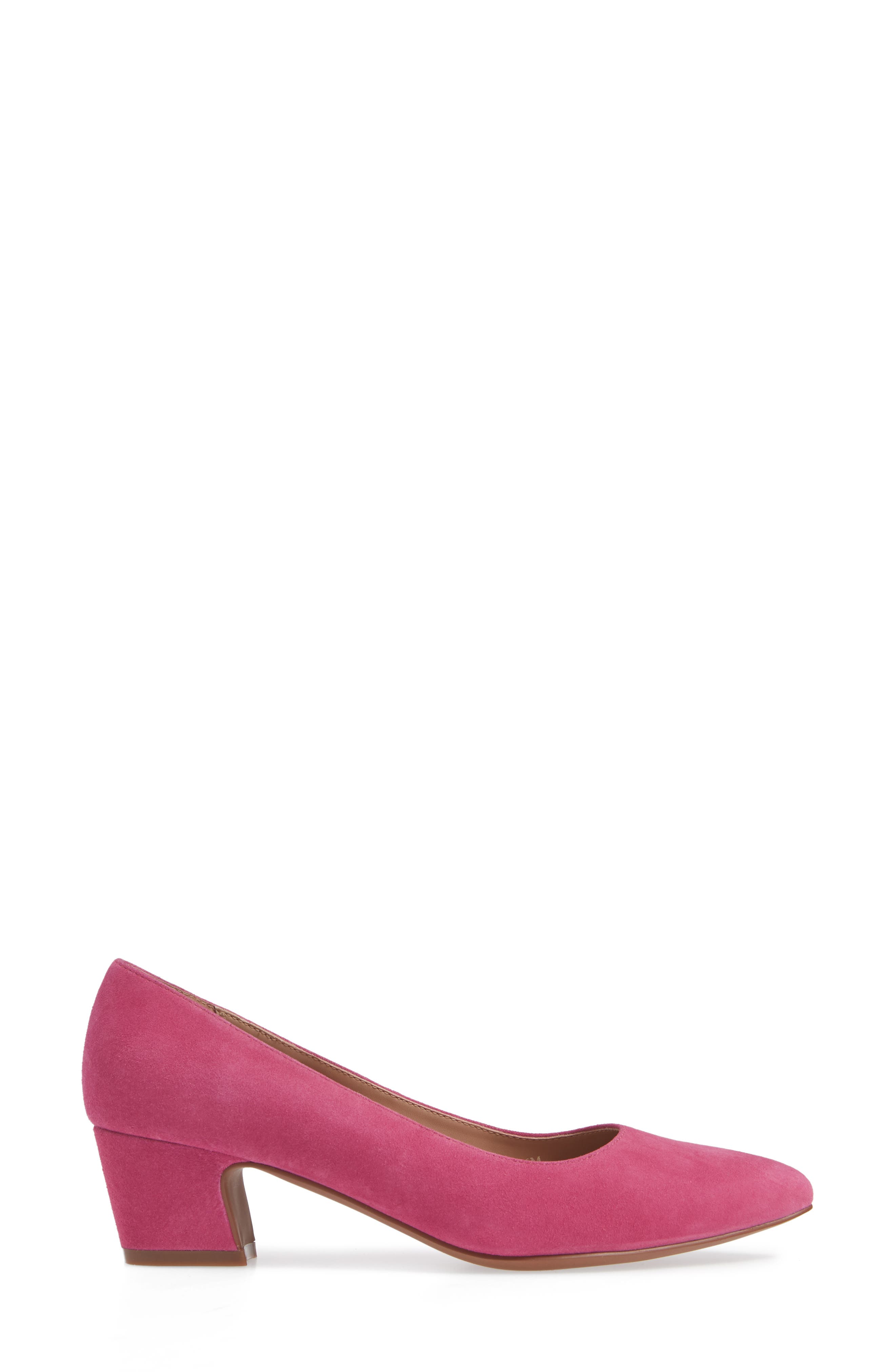 Block Heel Pump, Alternate, color, HOT PINK SUEDE