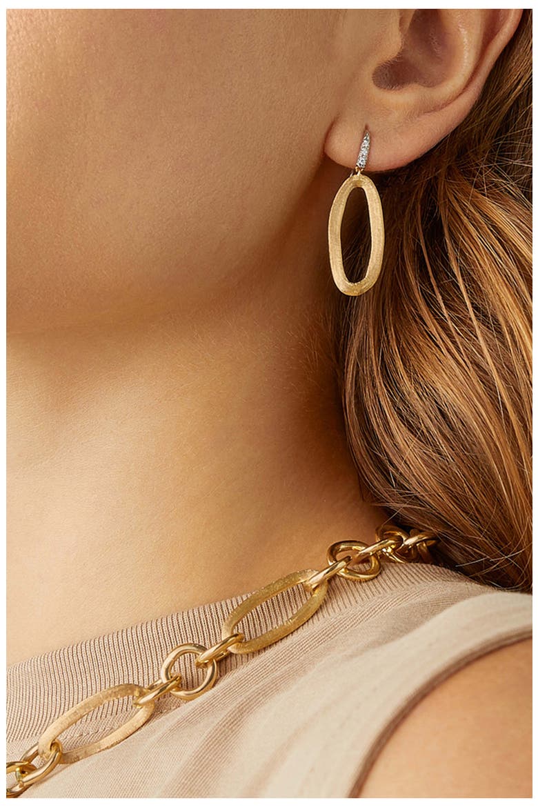 Jaipur Oval Link Diamond Hook Earrings, Alternate, color, YELLOW/ WHITE GOLD