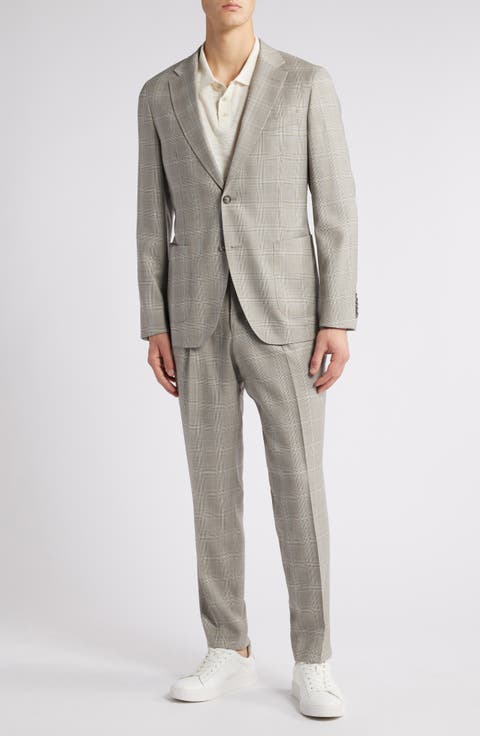 Heston Glen Plaid Wool Suit (Regular, Short & Long)