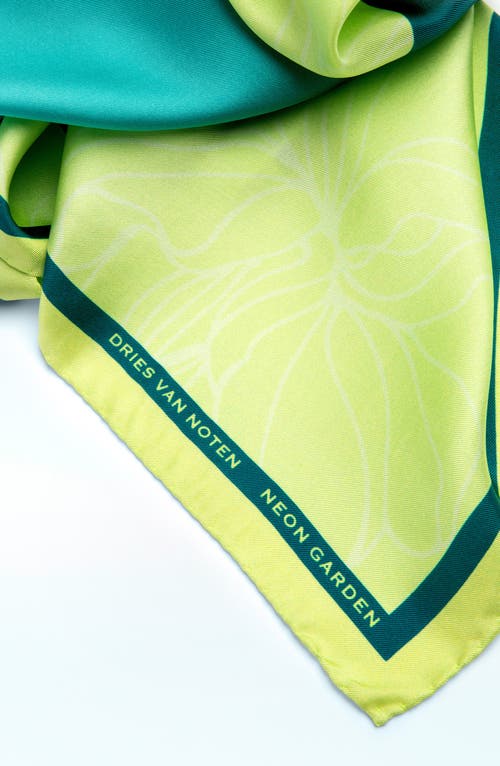 Dries Van Noten Foulard Neon Garden Silk Scarf