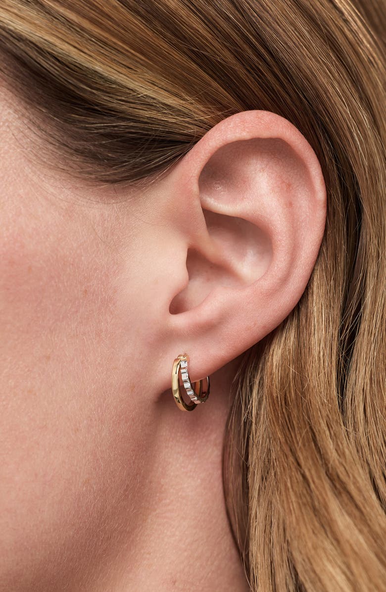 Ana Luisa Toda Two-Tone Double Hoop Earrings, Alternate, color, Gold / Silver