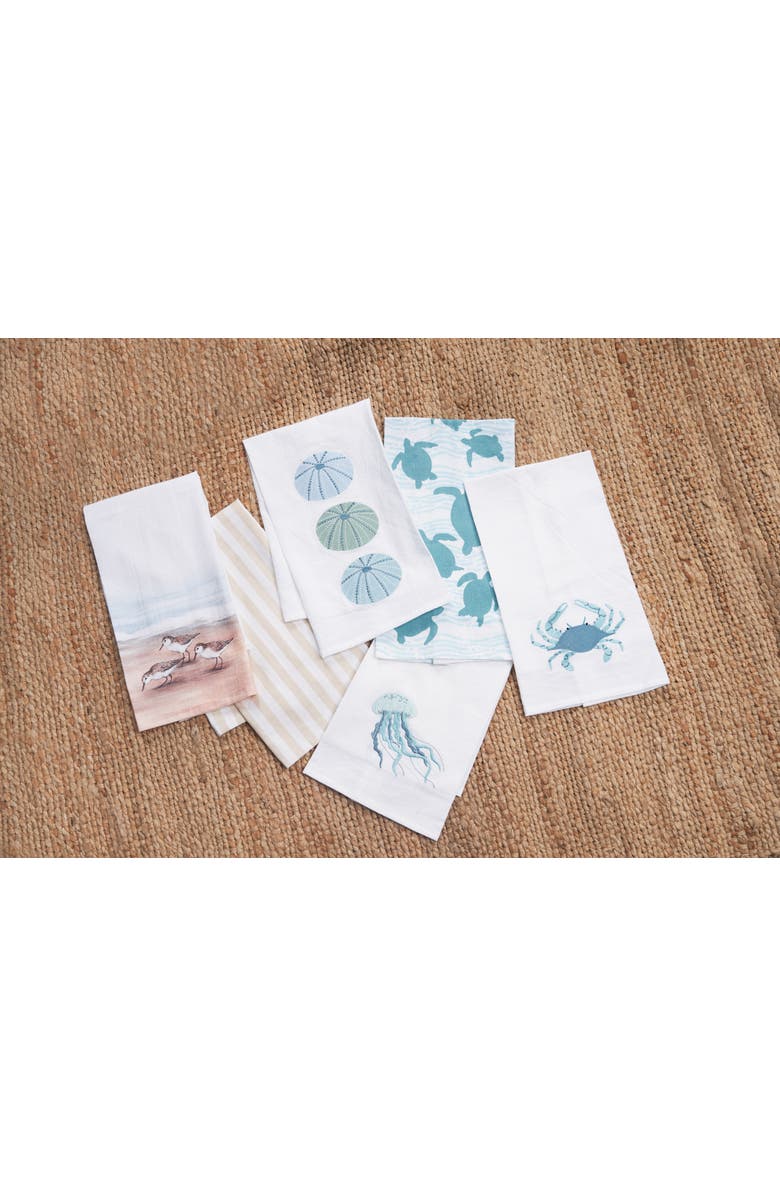 C&F Home Sea Glass Crab Kitchen and Bathroom Graphic Print Hand Towel, Alternate, color, Blue