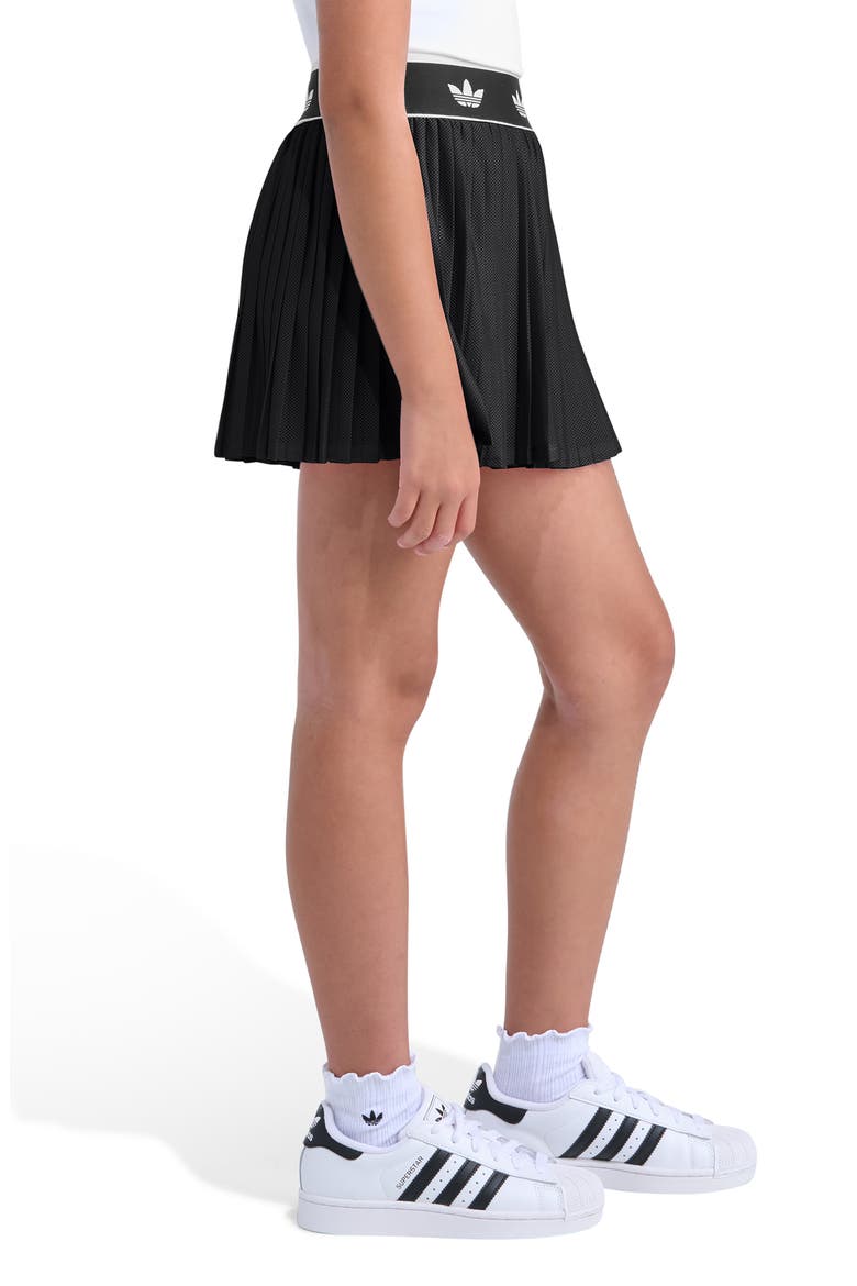 Pleated Mesh Skort, Alternate, color, BLACK