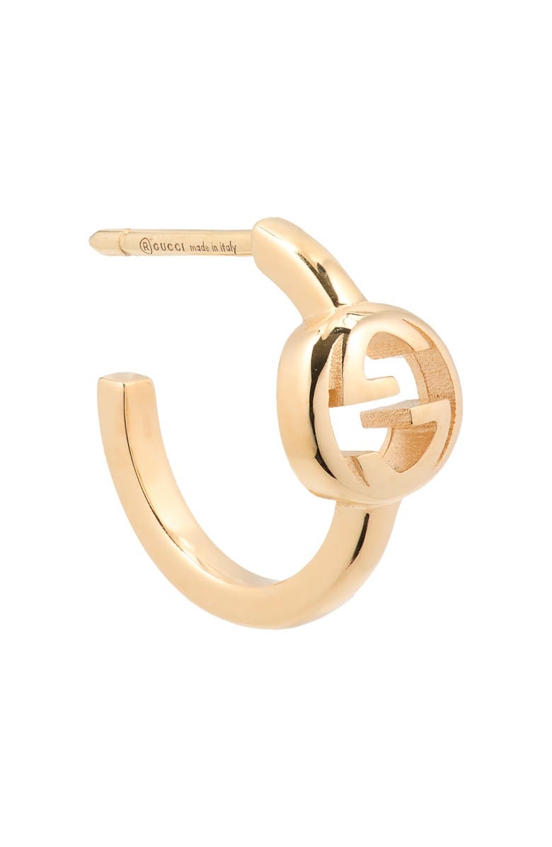Gucci Interlocking G Huggie Hoop Earrings, Alternate, color, Gold