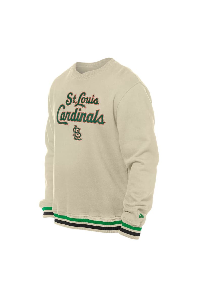Men's New Era  Cream St. Louis Cardinals St. Patrick's Day Twill Pullover Sweatshirt, Alternate, color, Cream