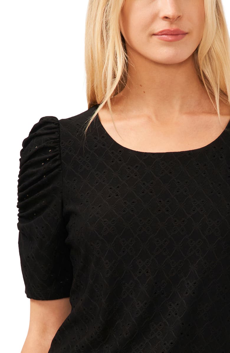 CeCe Eyelet Puff Sleeve Top, Alternate, color, 