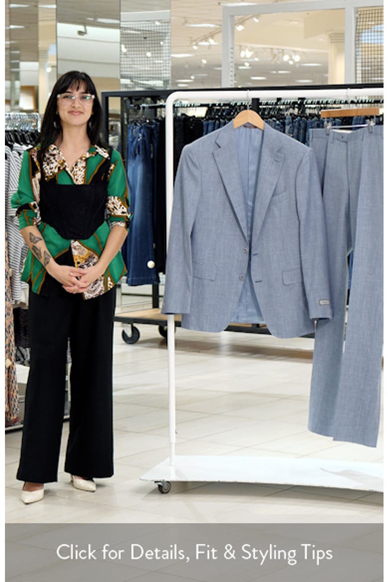Capri Trim Fit Light Blue Wool Blend Mélange Suit video