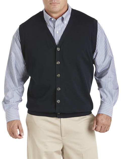 Big & Tall Button-Front Sweater Vest