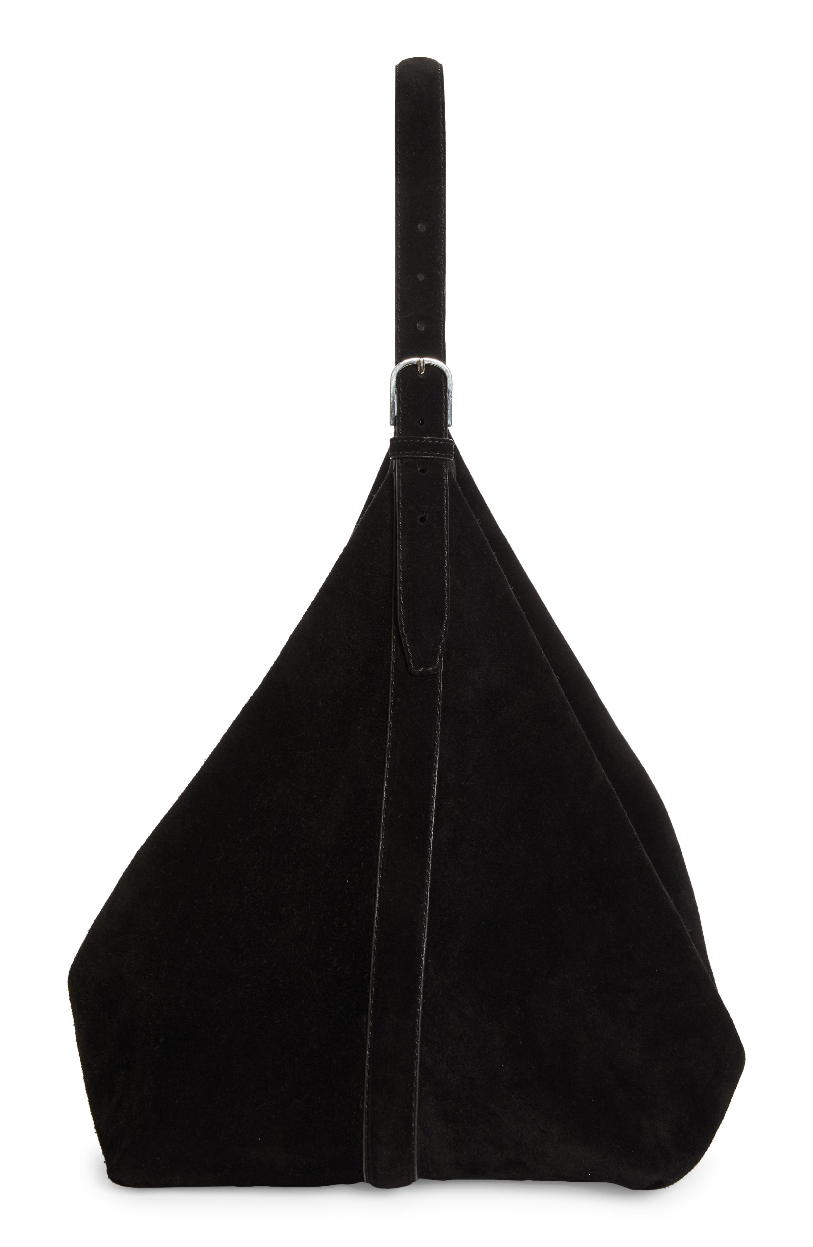 TOTEME Belt Strap Suede Hobo Bag, Alternate, color, Espresso