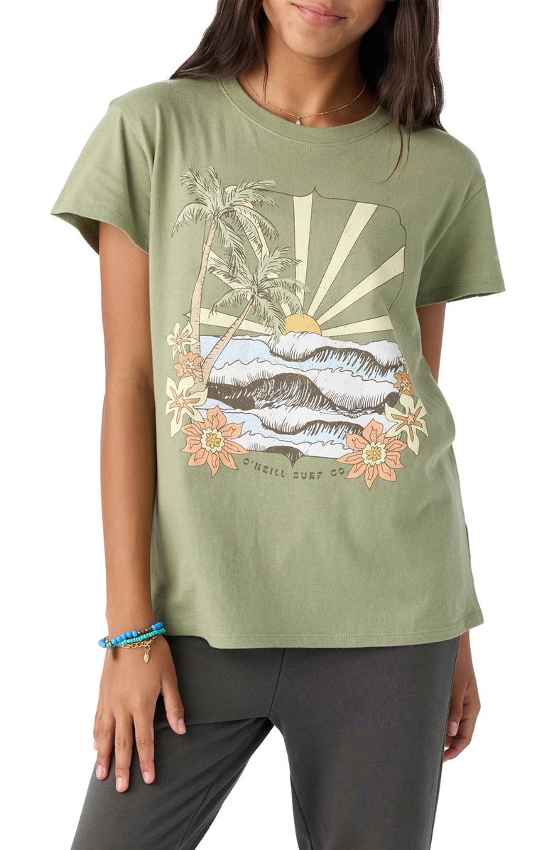 O'Neill Kids' Tropical Swell Cotton Graphic T-Shirt, Main, color, 