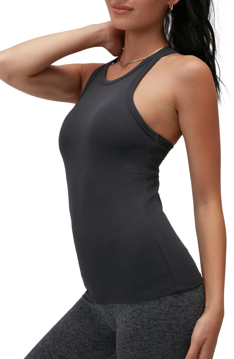 Spiritual Gangster Happiness Rib Racerback Tank, Alternate, color, 