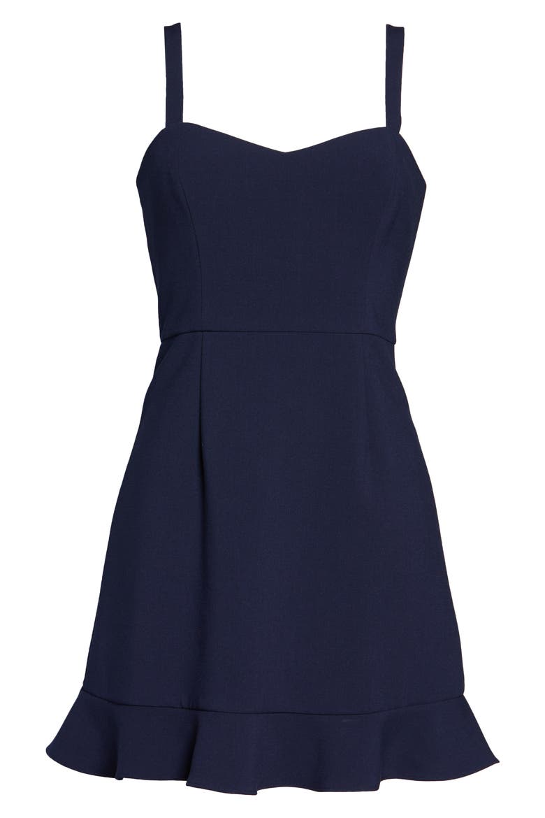 Whisper Ruffle Hem Sleeveless Fit & Flare Dress, Alternate, color, DUCHESS BLUE