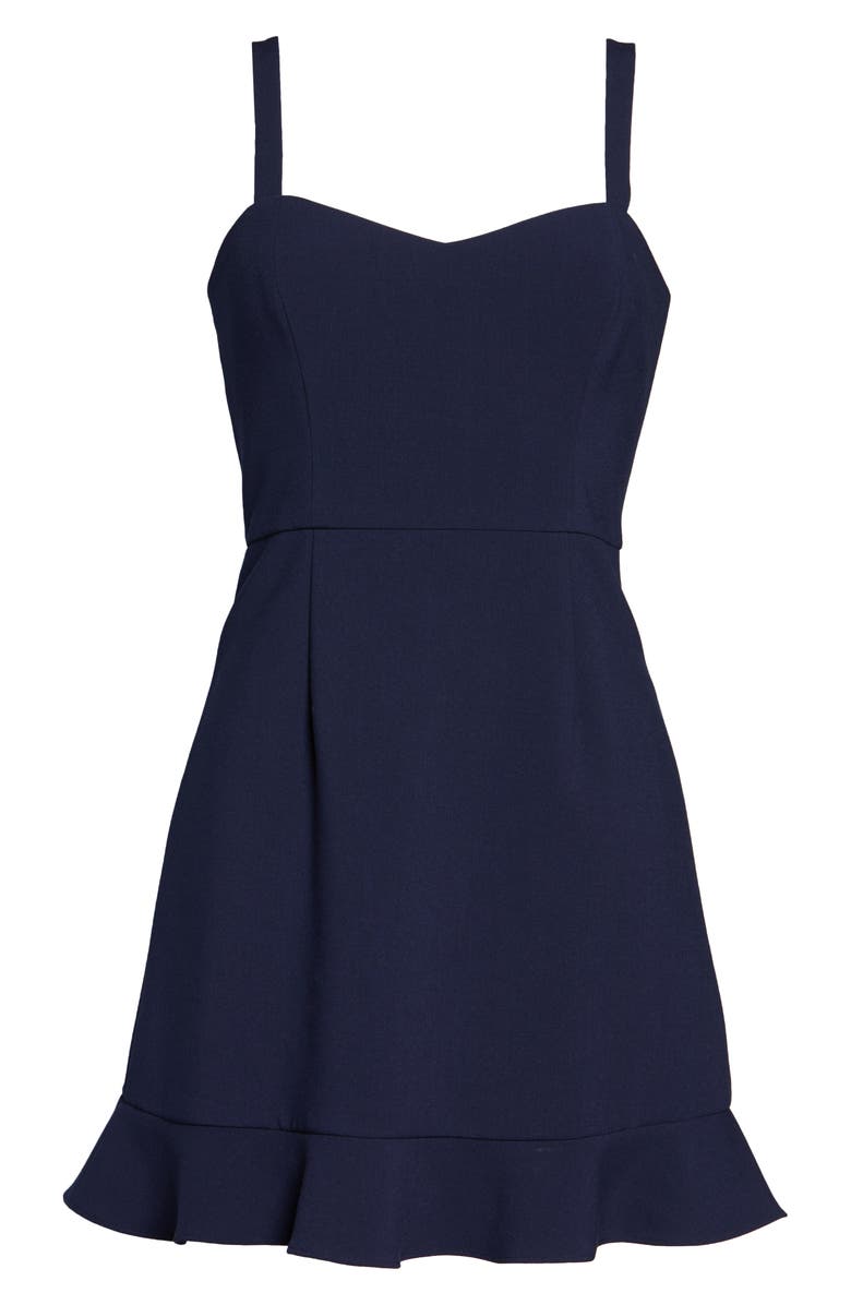 French Connection Whisper Ruffle Hem Sleeveless Fit & Flare Dress, Alternate, color, 