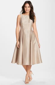Adrianna Papell Sleeveless Mikado Fit & Flare Midi Dress