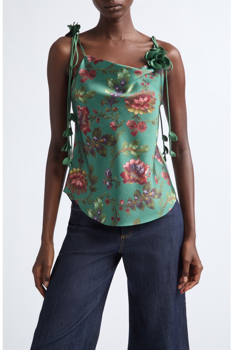 Marta Floral Cowl Neck Camisole, Main, color, DARK IVY MULTI