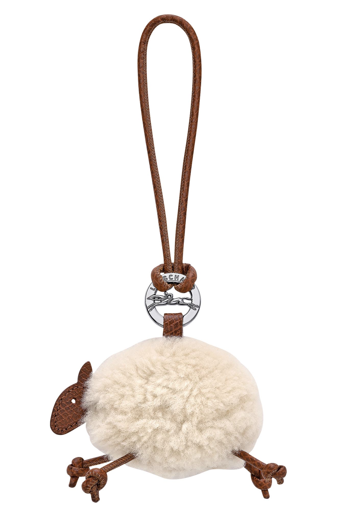 Longchamp Sheep Genuine Shearling Bag Charm, Main, color, 