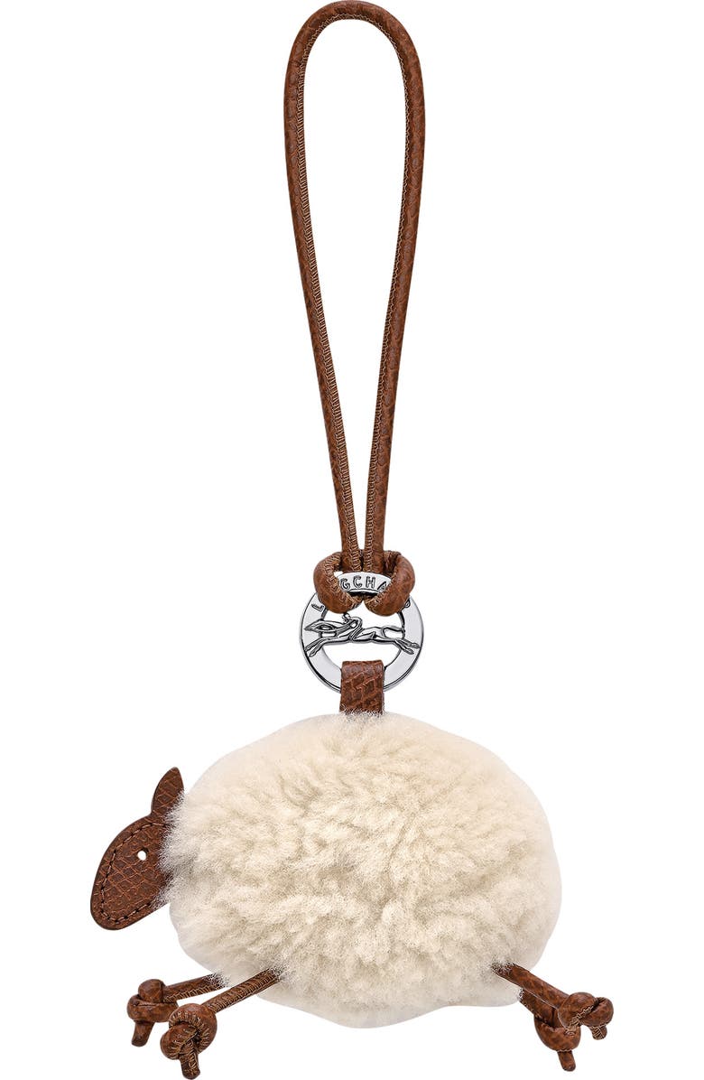 Longchamp Sheep Genuine Shearling Bag Charm, Main, color,
