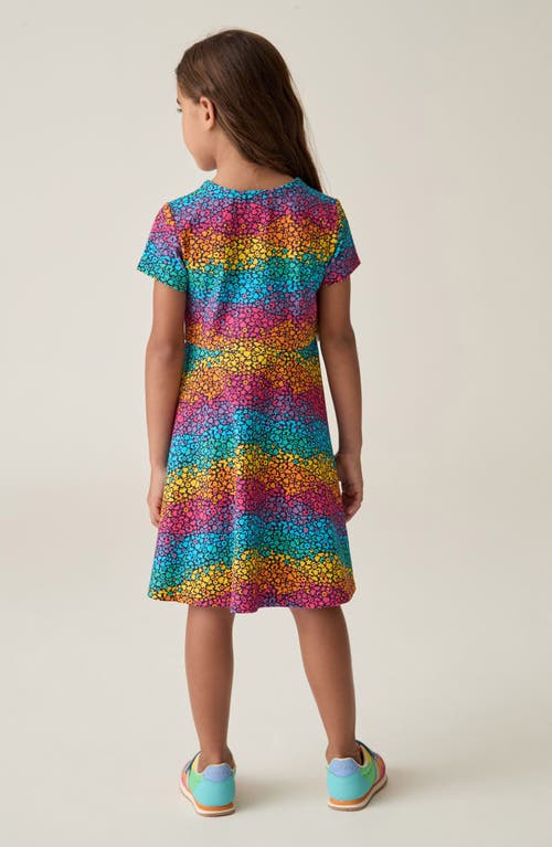 Shop Little Bird Kids' Rainbow Stretch Cotton Dress In Navy