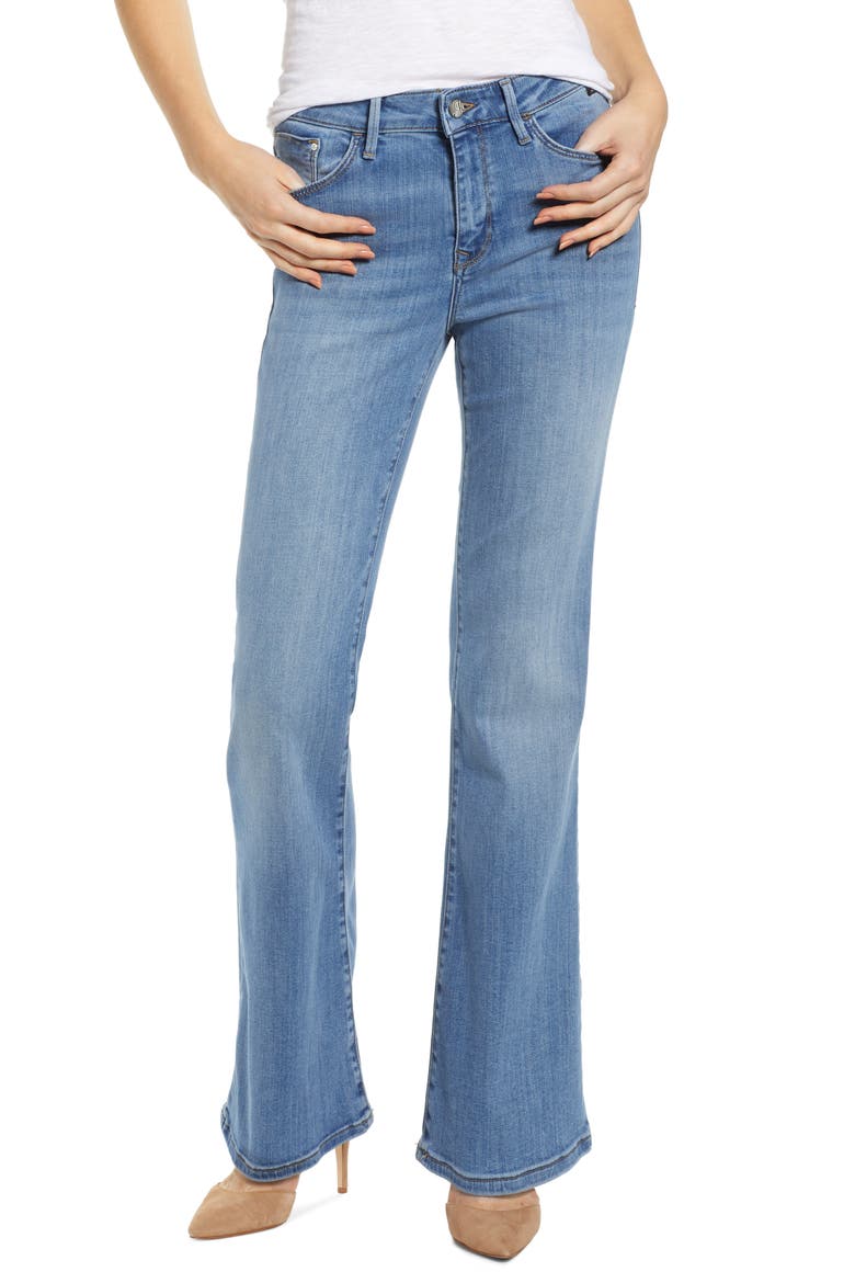 Sydney Brushed Flared Leg Jeans, Main, color, LIGHT BRUSH SUPER