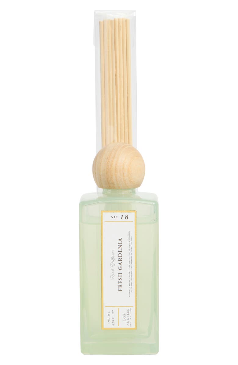 PORTOFINO CANDLES Fresh Gardenia Milk Glass Reed Diffuser, Main, color, Fresh Gardenia
