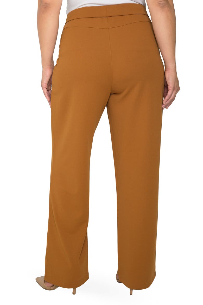 High Waist Stretch Crepe Trousers, Alternate, color, DARK MUSTARD