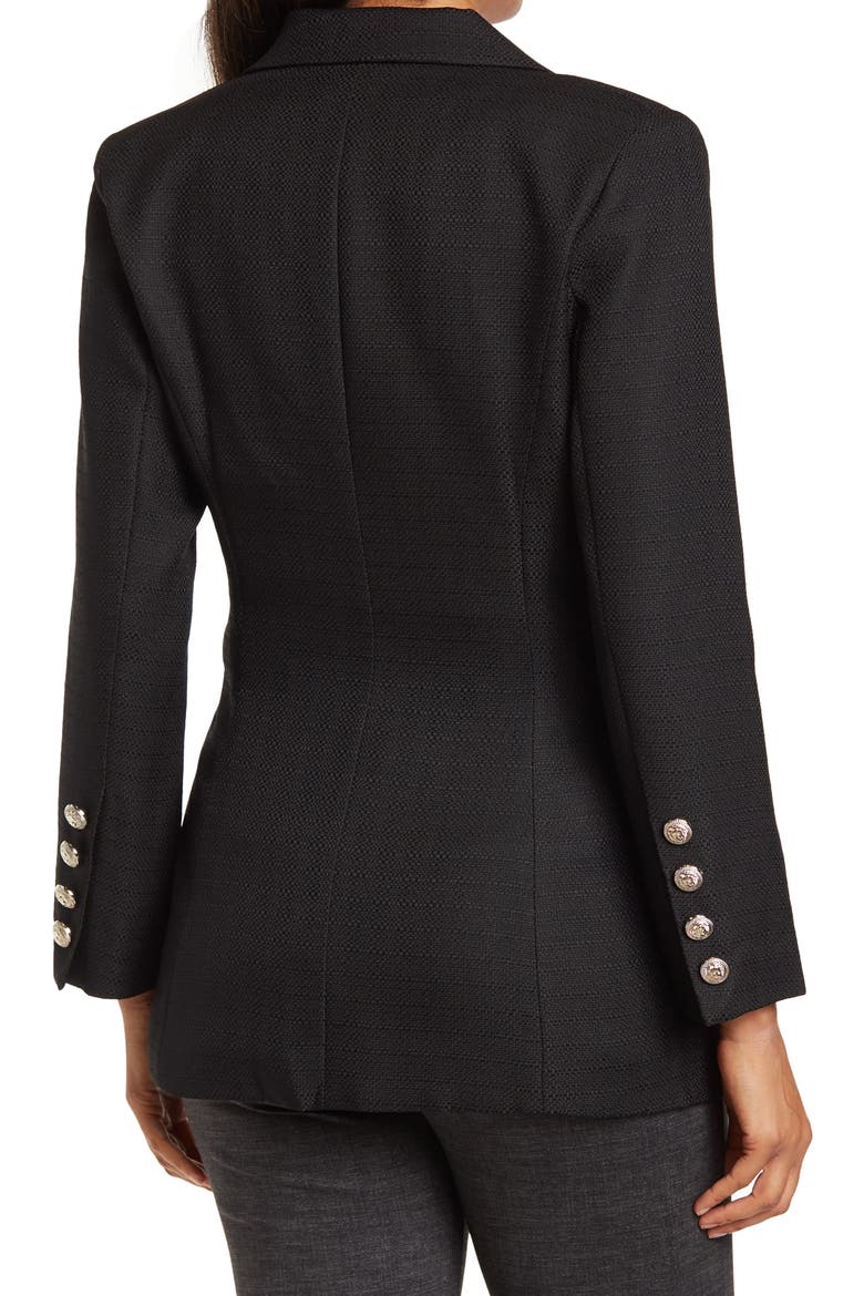 Princess Polly Textured Blazer, Alternate, color, BLACK