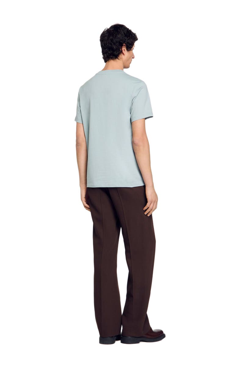 SANDRO T-shirt with flower detail, Alternate, color, Chambray