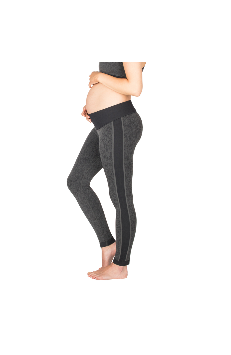Modern Eternity Maternity Ella Activewear Seamless Maternity Leggings, Alternate, color, Grey Jacquard