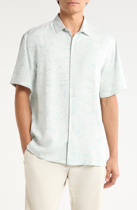 Makani Nui Jacquard Short Sleeve Button-Up Shirt
