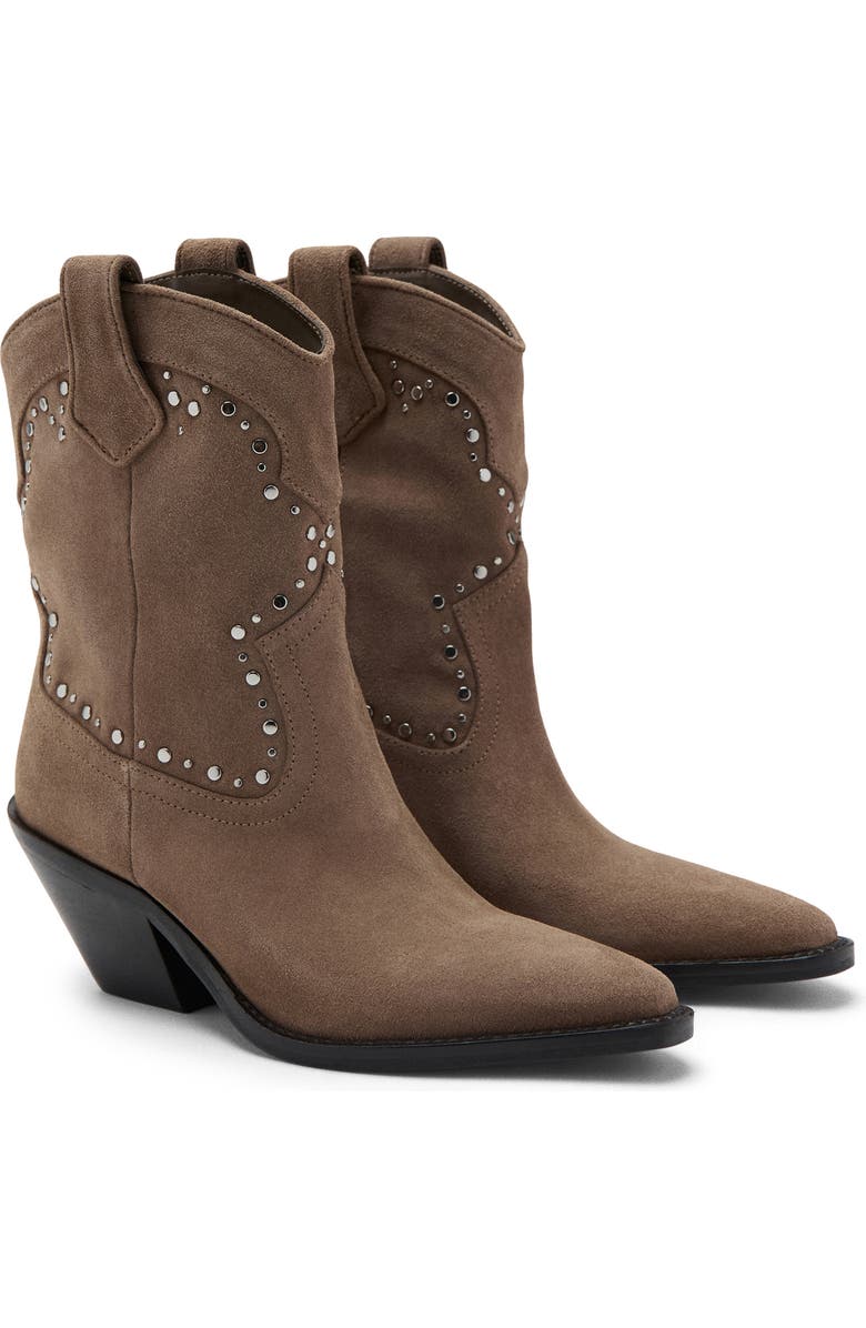 MANGO Pointed Toe Western Boot, Main, color, Sand