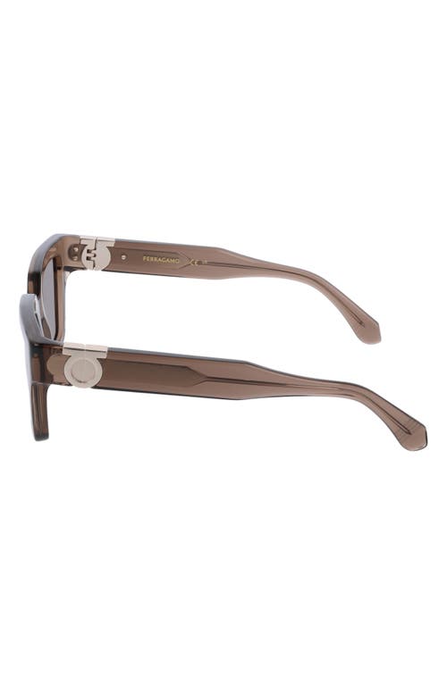 Ferragamo 52mm Square Sunglasses In Transparent Brown