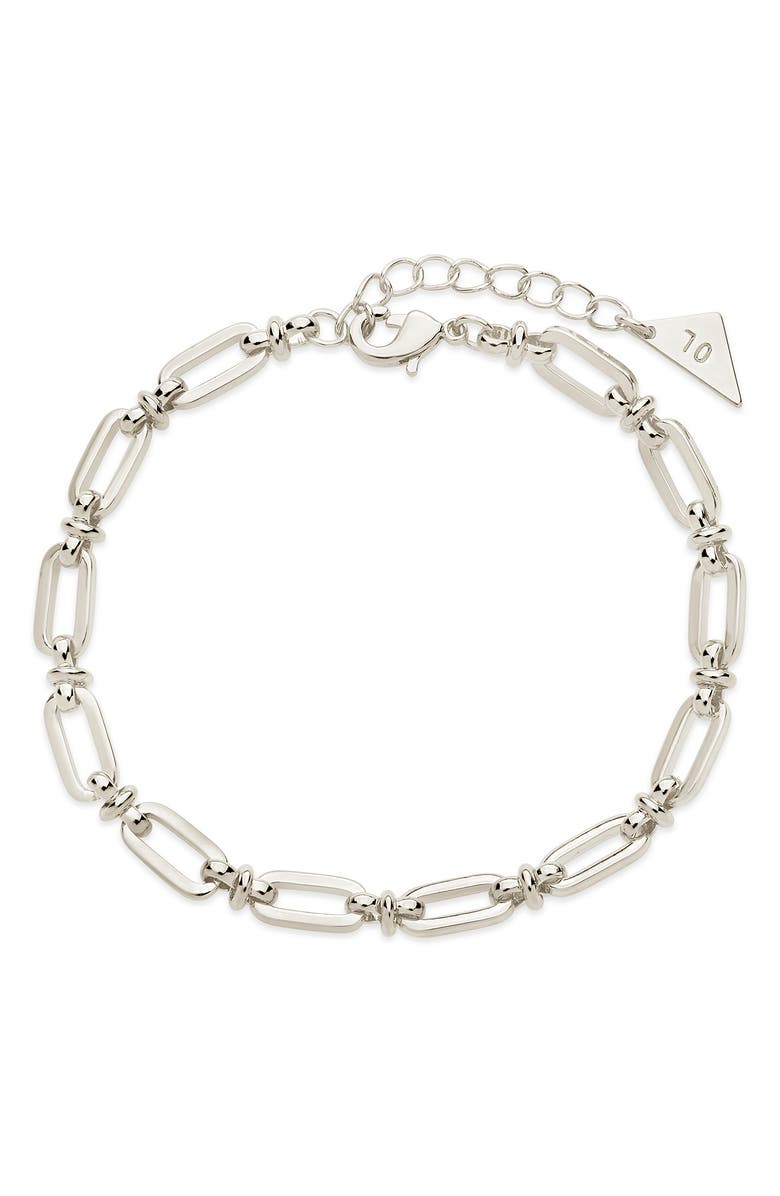Sterling Forever Oval Link Chain Bracelet, Main, color, Silver
