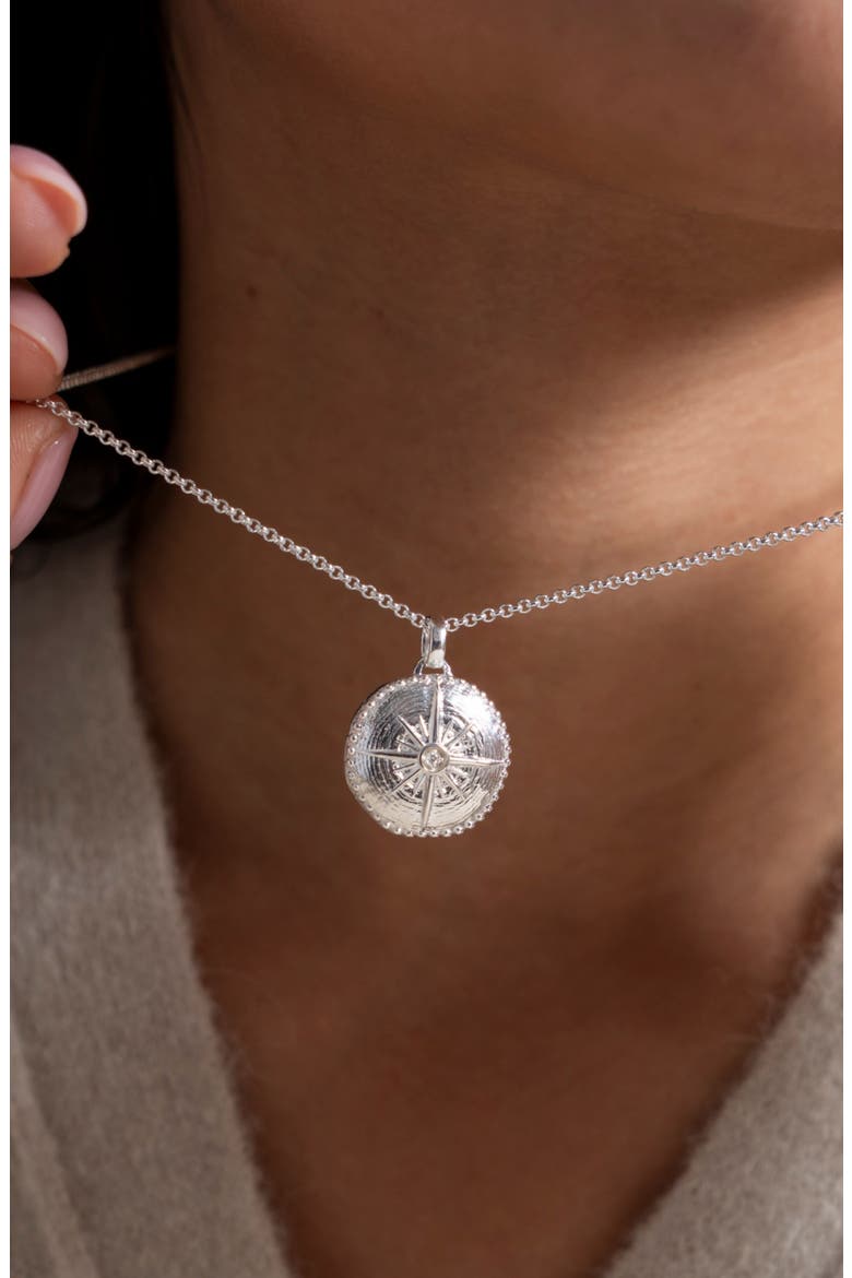 True North Diamond Locket, Alternate, color, Sterling Silver