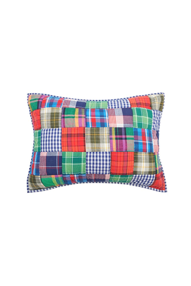20" x 26" Madras Plaid Cotton Standard Sham - Machine Washable, Main, color, Blue