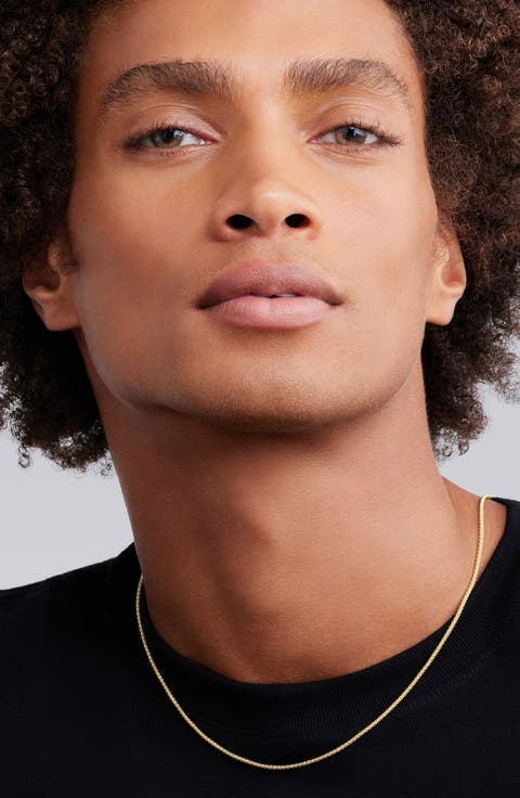 Men's 18K Gold Popcorn Caviar Chain Necklace