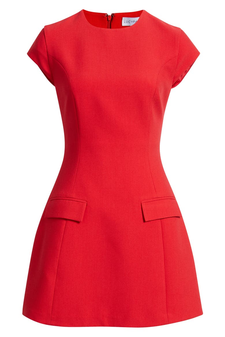 Marie Cap Sleeve Minidress, Alternate, color, RED