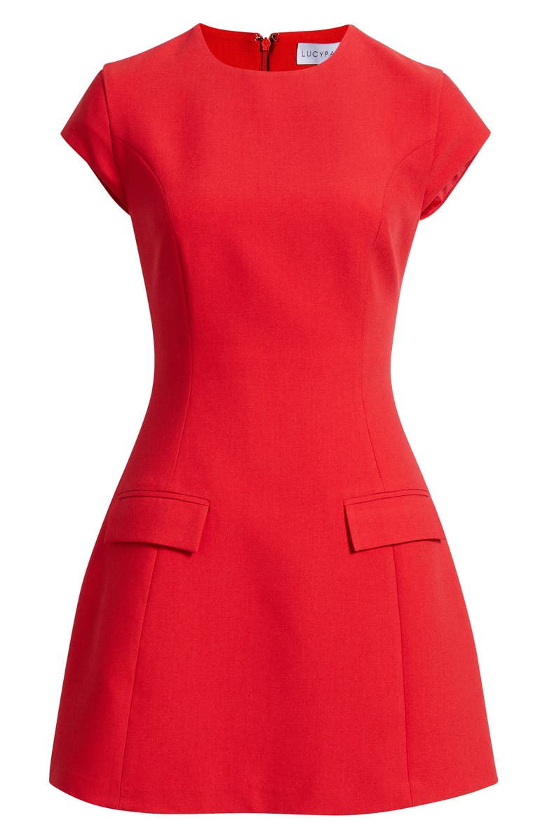 Lucy Paris Marie Cap Sleeve Minidress, Alternate, color, Red